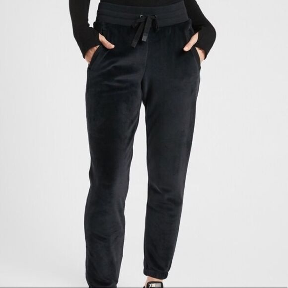 Athleta Double Cozy Karma black Recover Joggers sweatpants - Picture 1 of 13